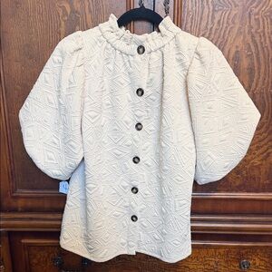 THML Beige Geometric Textured Top New with tags